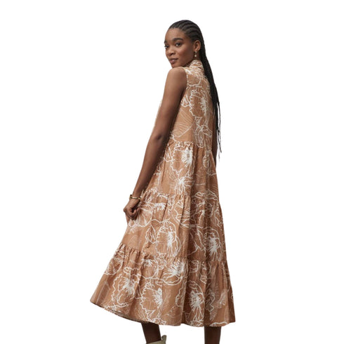 Blauer Abito lungo Abito Donna lungo floreale Sabbia - Francavilla Moda